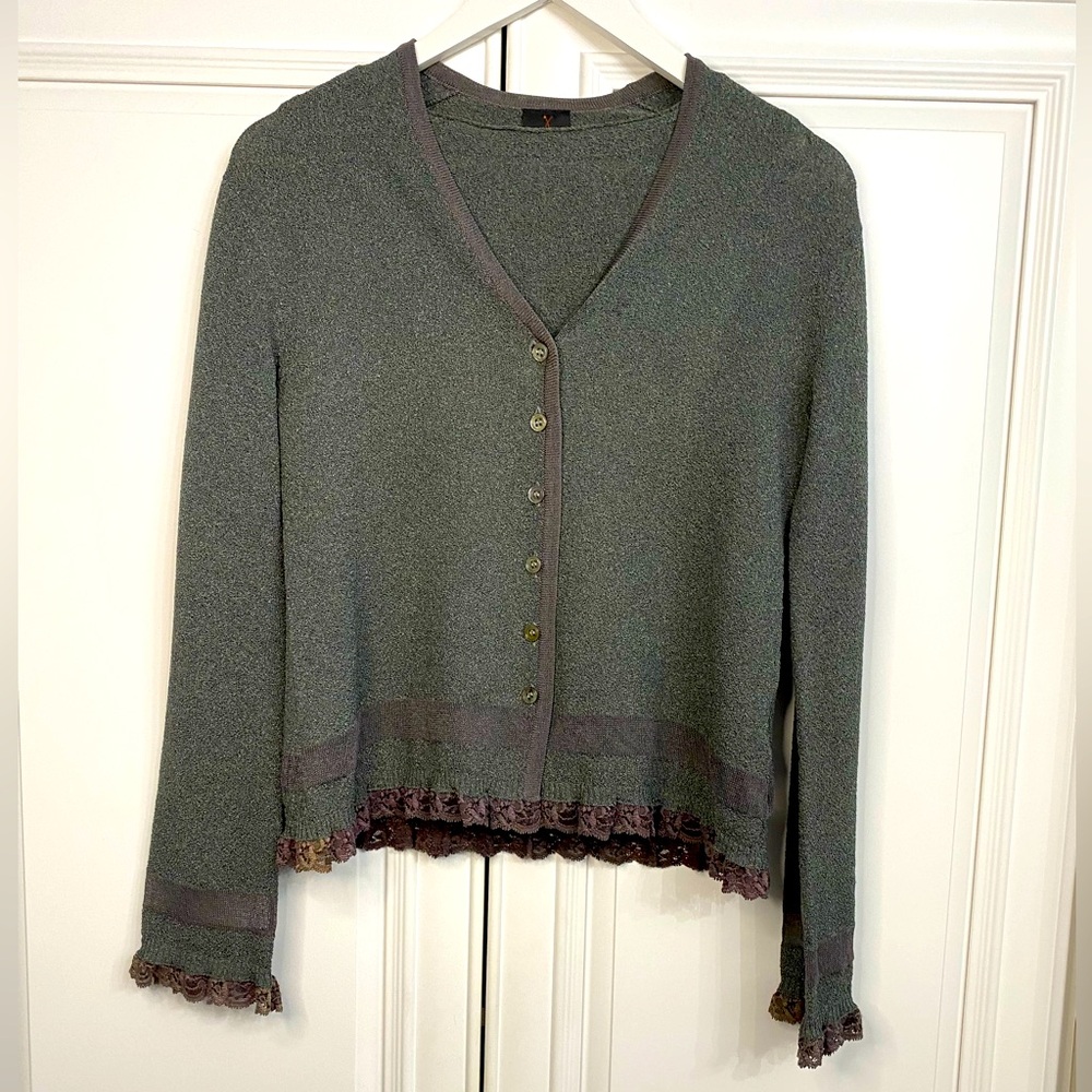 VTG Jessica by Christopher Lai 2 Piece Set Long Sleeve Sweater Inner Shell Grey